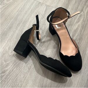 Elegant Black Women's Block Heel Shoes